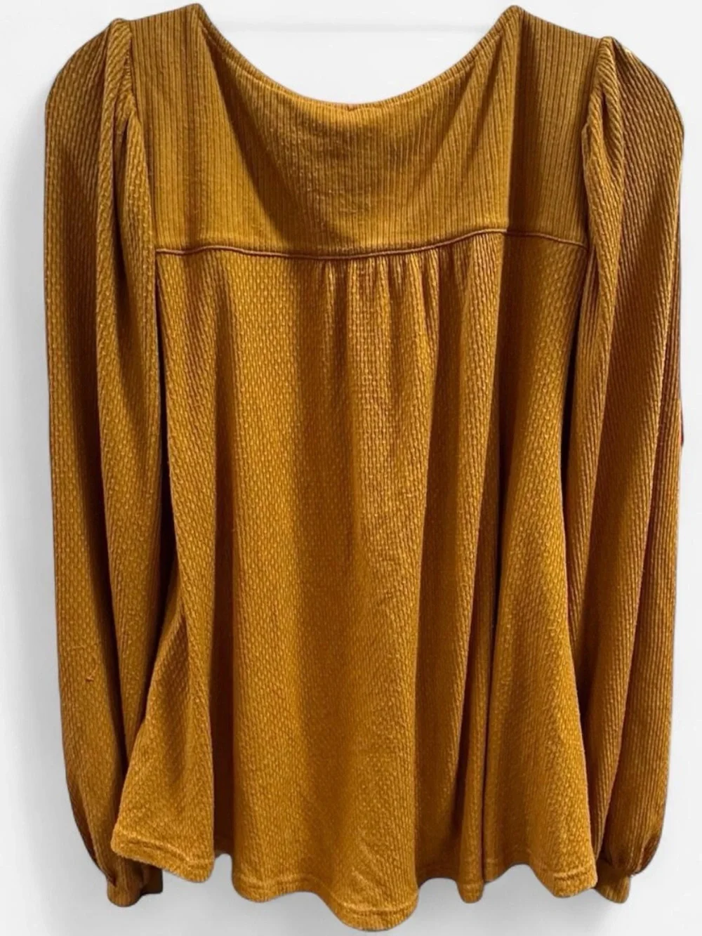Free People Devin Rustic Yellow Billowy Boho Peasant Top sz M